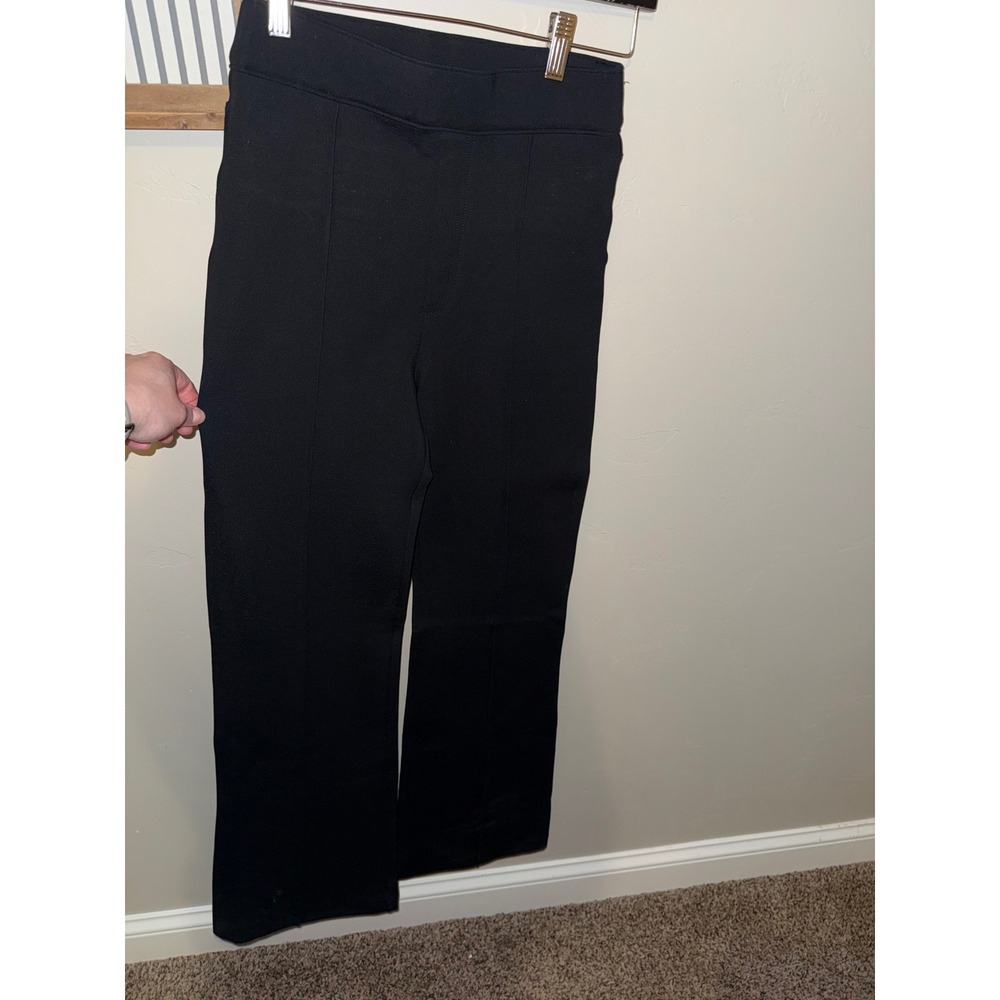 Spanx The Perfect Pant Slim Straight Flare Black Ponte Knit Trousers 20252T S - Picture 2 of 10